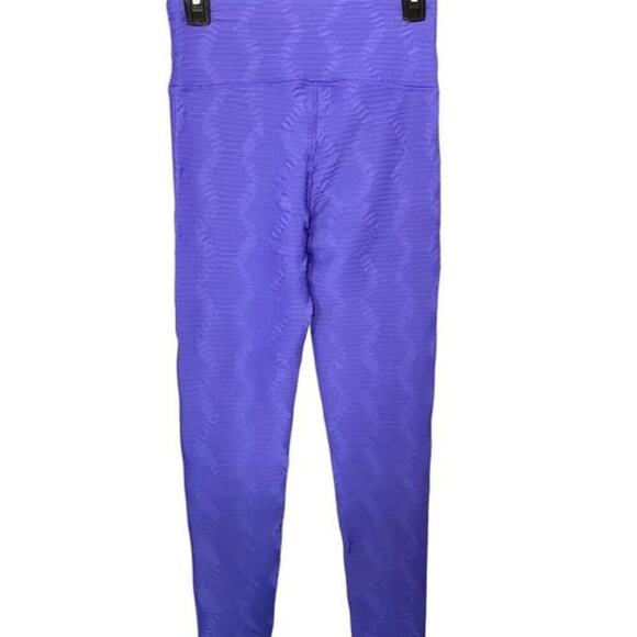 Mono B Bronze Blue/Purple High Intensity Work Out Ribbed Activewear Leggings SzS - Picture 7 of 11